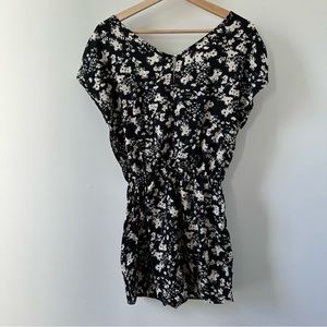 Black and white floral romper size small
